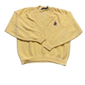 SCOTTISH ISLE BY BERNETTE Sweater V Neck Men's XL Golf Clubs Embroidery